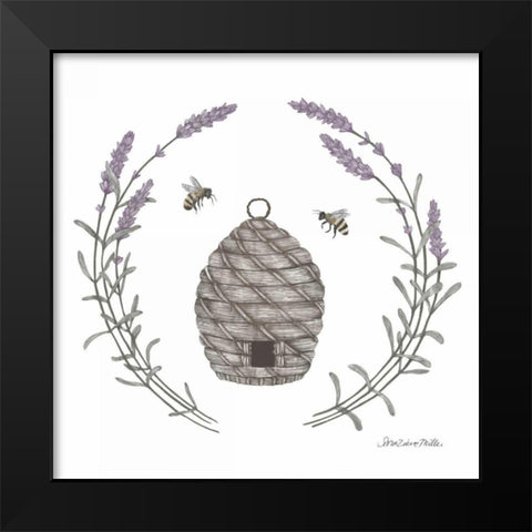 Happy to Bee Home II Black Modern Wood Framed Art Print by Miller, Sara Zieve