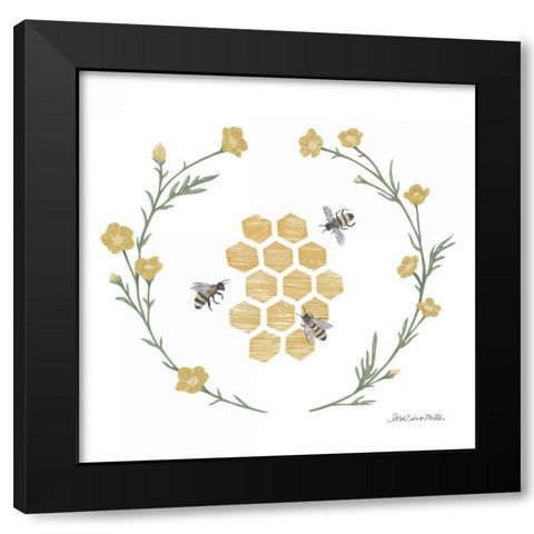 Happy to Bee Home III Black Modern Wood Framed Art Print by Miller, Sara Zieve