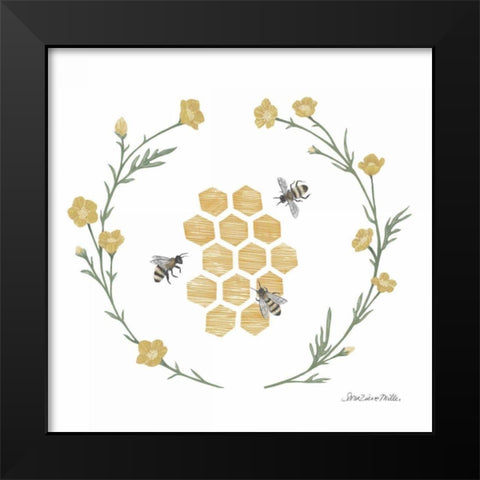 Happy to Bee Home III Black Modern Wood Framed Art Print by Miller, Sara Zieve