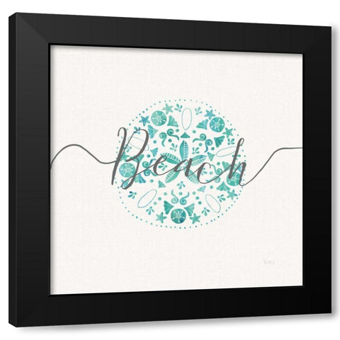 Sea Charms II Gray Words Black Modern Wood Framed Art Print with Double Matting by Charron, Veronique
