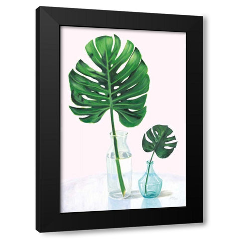 Statement Palms II Black Modern Wood Framed Art Print by Wellington Studio