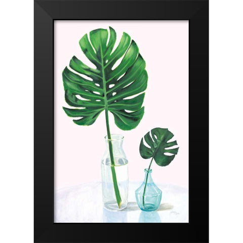 Statement Palms II Black Modern Wood Framed Art Print by Wellington Studio