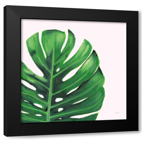 Statement Palms IV Black Modern Wood Framed Art Print with Double Matting by Wellington Studio