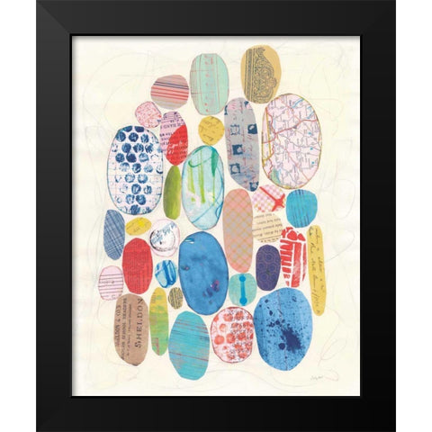 Geometric Collage I Bright Black Modern Wood Framed Art Print by Prahl, Courtney