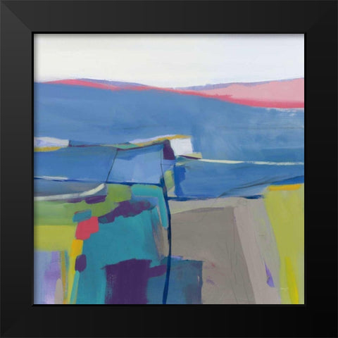 Hill Side Bright Black Modern Wood Framed Art Print by Maye, Jo