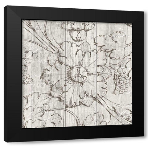 Italian Scroll II on Driftwood Black Modern Wood Framed Art Print by Wild Apple Portfolio