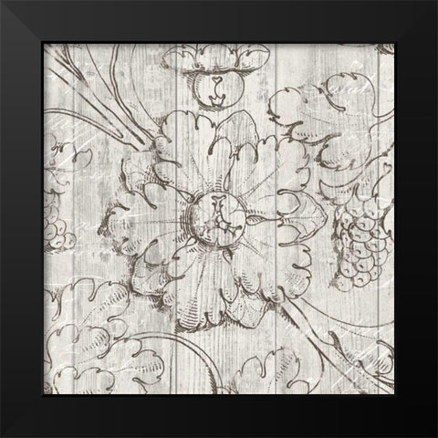 Italian Scroll II on Driftwood Black Modern Wood Framed Art Print by Wild Apple Portfolio