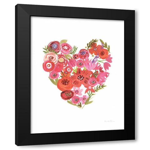 Valentine Chic II no Words Black Modern Wood Framed Art Print with Double Matting by Zaman, Farida