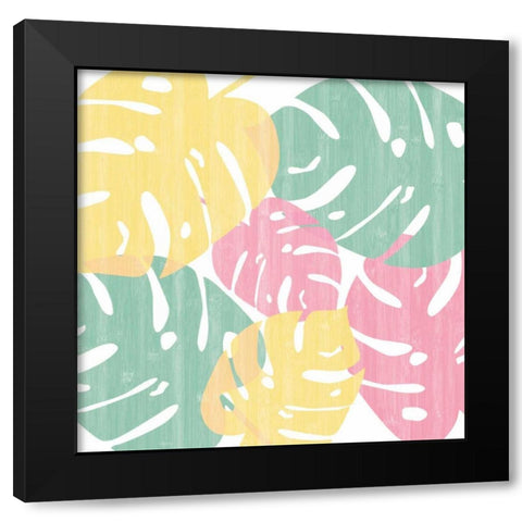Monstera I Bright on White Black Modern Wood Framed Art Print by Adams, Sarah