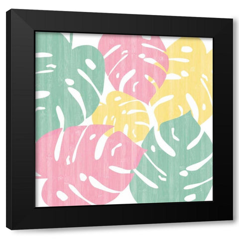 Monstera II Bright on White Black Modern Wood Framed Art Print with Double Matting by Adams, Sarah