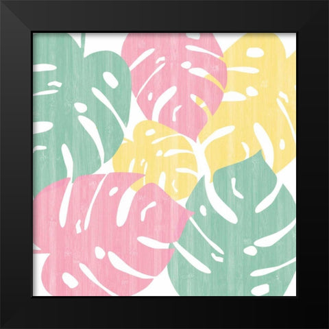 Monstera II Bright on White Black Modern Wood Framed Art Print by Adams, Sarah