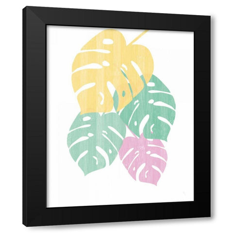 Monstera III Bright on White Black Modern Wood Framed Art Print with Double Matting by Adams, Sarah