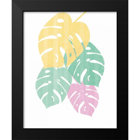 Monstera III Bright on White Black Modern Wood Framed Art Print by Adams, Sarah