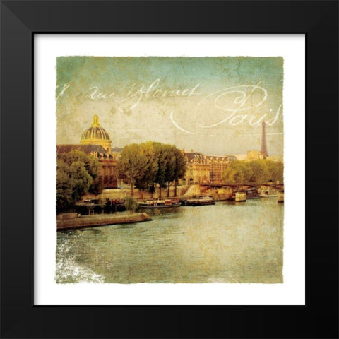 Golden Age of Paris V Black Modern Wood Framed Art Print by Wild Apple Portfolio