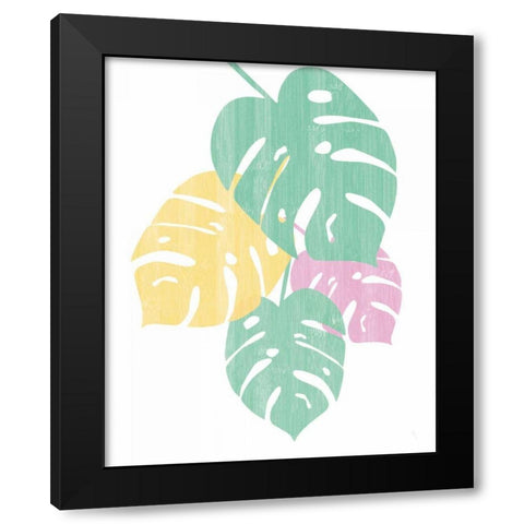 Monstera IV Bright on White Black Modern Wood Framed Art Print with Double Matting by Adams, Sarah