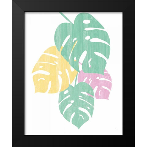 Monstera IV Bright on White Black Modern Wood Framed Art Print by Adams, Sarah