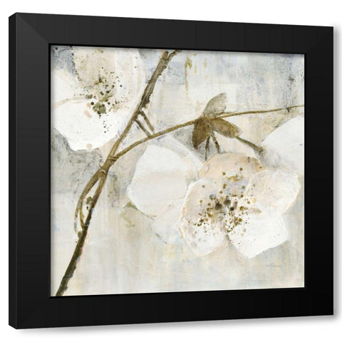 Elegance II Greige Black Modern Wood Framed Art Print with Double Matting by Hristova, Albena