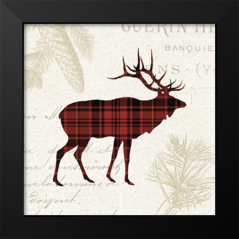 Plaid Lodge III Black Modern Wood Framed Art Print by Wild Apple Portfolio