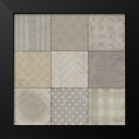 Country Collage II Black Modern Wood Framed Art Print by Pela Studio