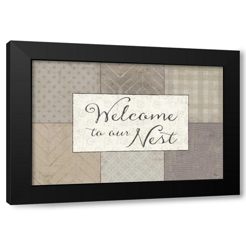 Country Collage III Black Modern Wood Framed Art Print with Double Matting by Pela Studio