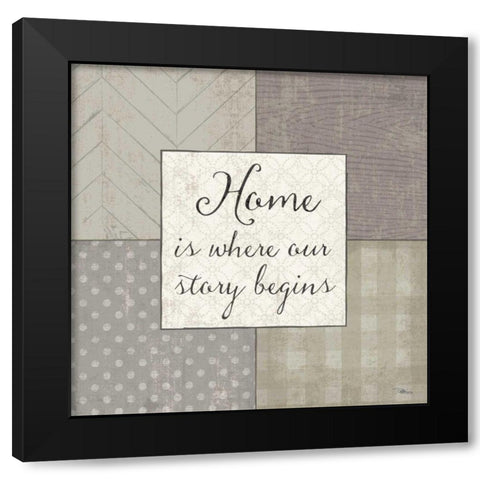 Country Collage IV Black Modern Wood Framed Art Print by Pela Studio