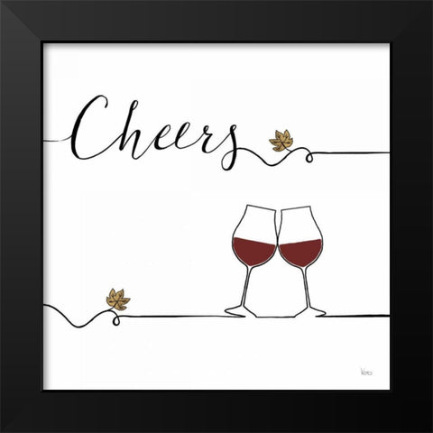 Underlined Wine V Black Modern Wood Framed Art Print by Charron, Veronique