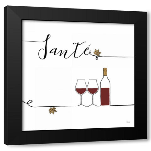 Underlined Wine VI Black Modern Wood Framed Art Print by Charron, Veronique