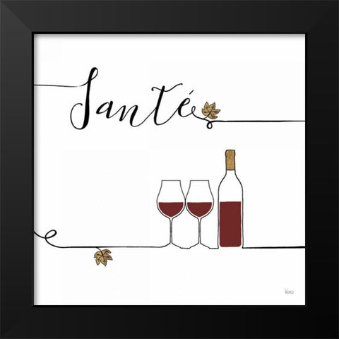 Underlined Wine VI Black Modern Wood Framed Art Print by Charron, Veronique