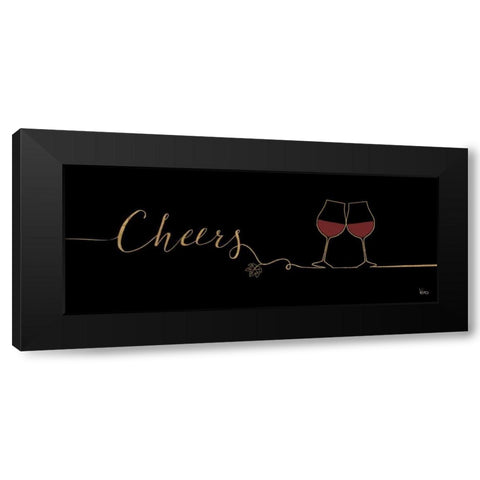 Underlined Wine I Black Black Modern Wood Framed Art Print with Double Matting by Charron, Veronique