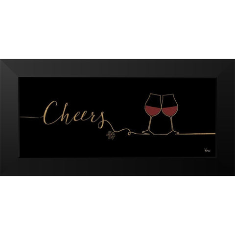 Underlined Wine I Black Black Modern Wood Framed Art Print by Charron, Veronique