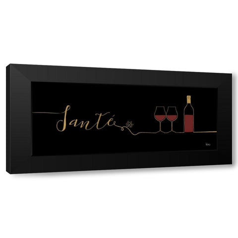 Underlined Wine II Black Black Modern Wood Framed Art Print with Double Matting by Charron, Veronique