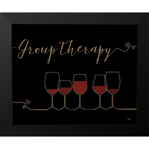 Underlined Wine IX Black Black Modern Wood Framed Art Print by Charron, Veronique