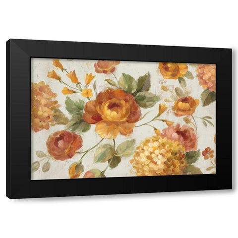 English Garden on Gray Crop Black Modern Wood Framed Art Print with Double Matting by Vassileva, Silvia