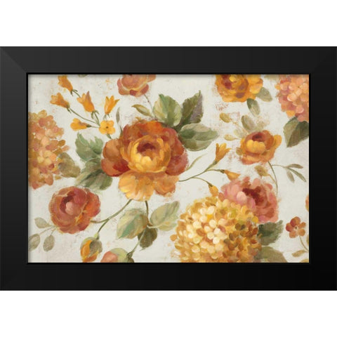 English Garden on Gray Crop Black Modern Wood Framed Art Print by Vassileva, Silvia
