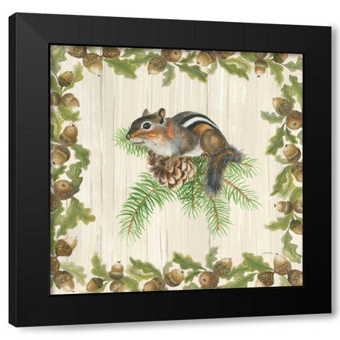 Woodland Critter II Black Modern Wood Framed Art Print by Ducklow, Patsy