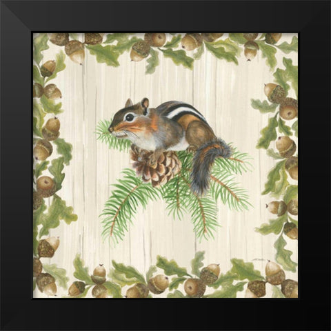 Woodland Critter II Black Modern Wood Framed Art Print by Ducklow, Patsy