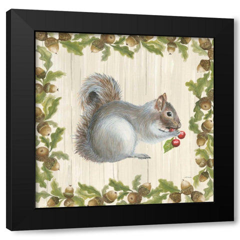 Woodland Critter III Black Modern Wood Framed Art Print by Ducklow, Patsy