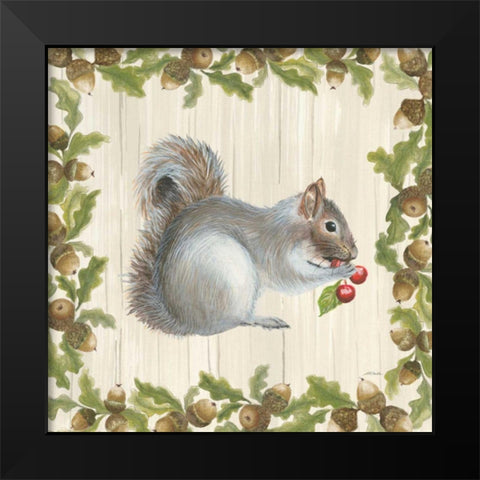 Woodland Critter III Black Modern Wood Framed Art Print by Ducklow, Patsy