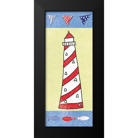 Coastal Lighthouse II Black Modern Wood Framed Art Print by Zaman, Farida