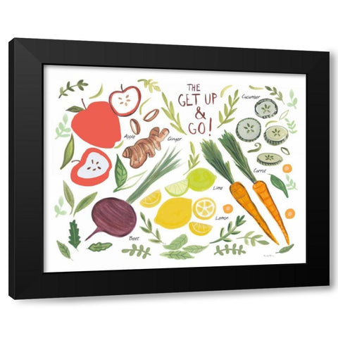 Fruity Smoothie I on White Black Modern Wood Framed Art Print by Zaman, Farida