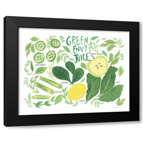 Fruity Smoothie III on White Black Modern Wood Framed Art Print by Zaman, Farida