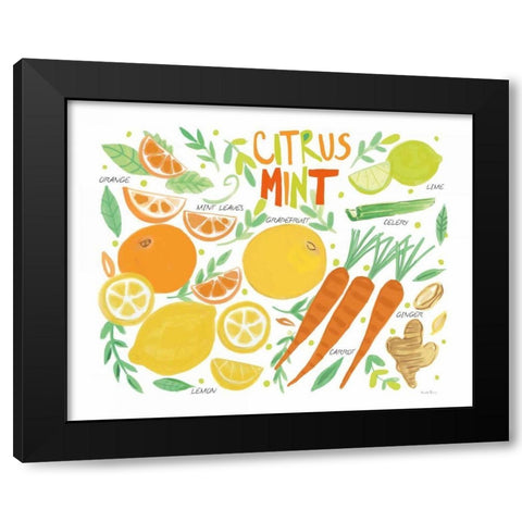 Fruity Smoothie IV on White Black Modern Wood Framed Art Print by Zaman, Farida