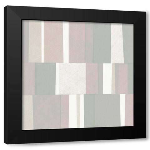 Pastel Abstract Black Modern Wood Framed Art Print with Double Matting by Mullan, Michael