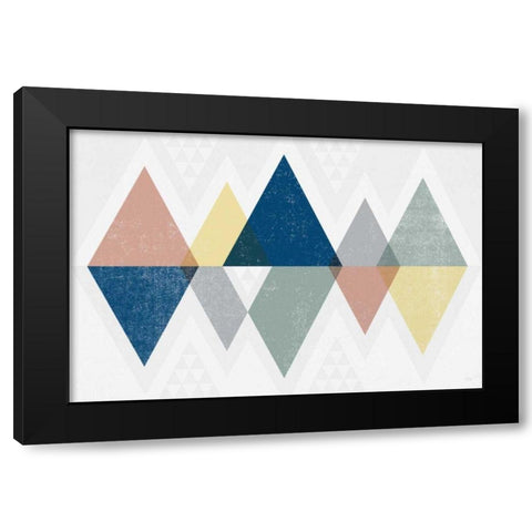 Mod Triangles II Soft Black Modern Wood Framed Art Print by Mullan, Michael