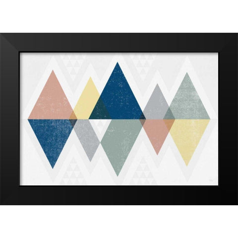 Mod Triangles II Soft Black Modern Wood Framed Art Print by Mullan, Michael