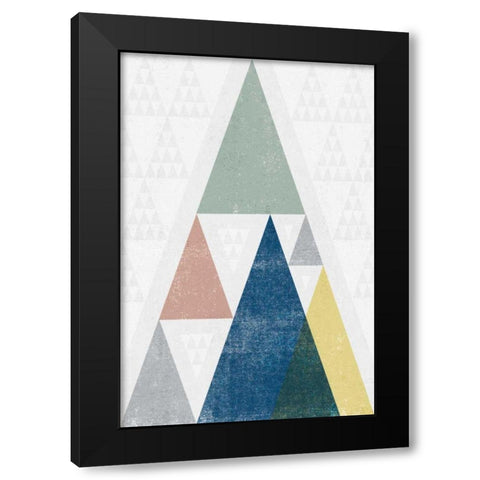 Mod Triangles III Soft Black Modern Wood Framed Art Print with Double Matting by Mullan, Michael