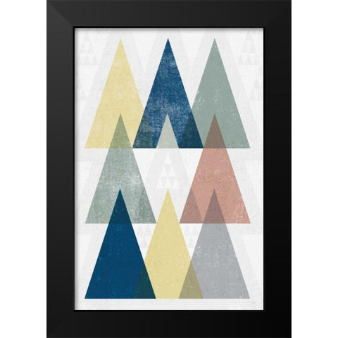 Mod Triangles IV Soft Black Modern Wood Framed Art Print by Mullan, Michael