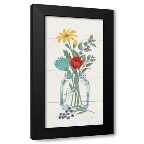 Blooming Thoughts XI no Words Black Modern Wood Framed Art Print with Double Matting by Penner, Janelle