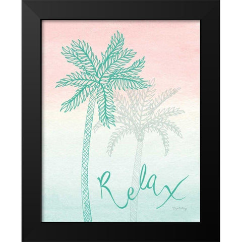 Sunset Palms I Black Modern Wood Framed Art Print by DeNeige, Elyse