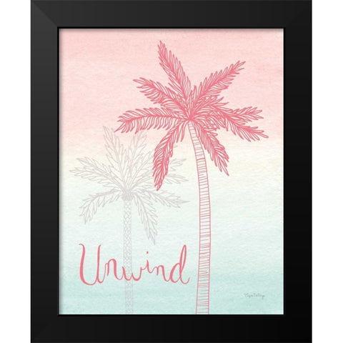 Sunset Palms III Black Modern Wood Framed Art Print by DeNeige, Elyse